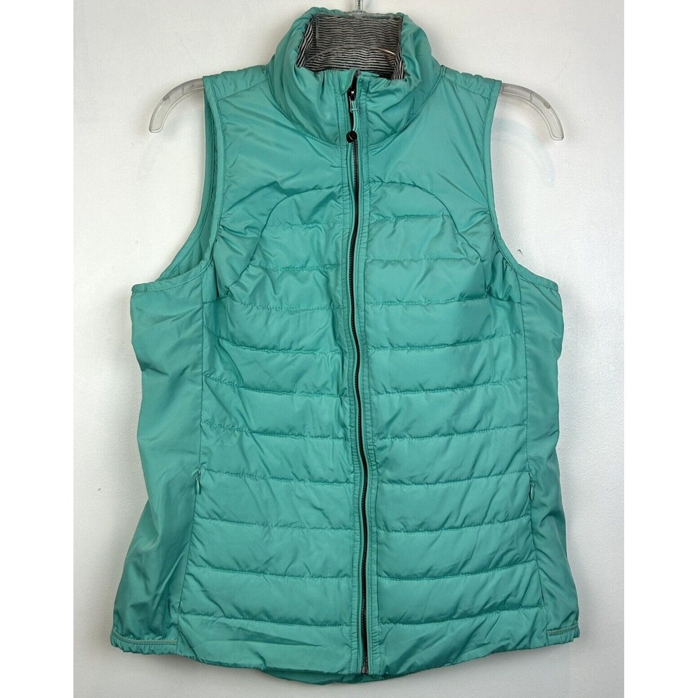 Tangerine Puffer Vest Womans M Quilted Activewear Gorpcore Sporty Teal Green